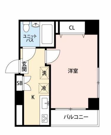 スカイコート新宿曙橋第2(1K/5階)の間取り写真