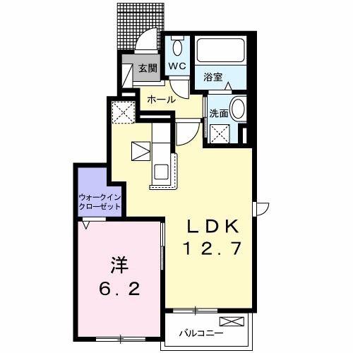 サンヴェール 蔵波 14(1LDK/1階)の間取り写真