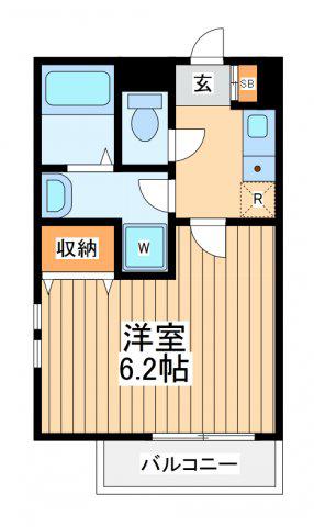 ファーストテラス(1K/2階)の間取り写真