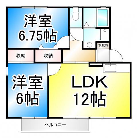メゾン・ド・M(2LDK/2階)の間取り写真