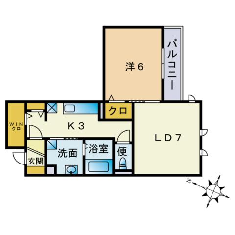 セジュールトリニテⅡ(1LDK/1階)の間取り写真