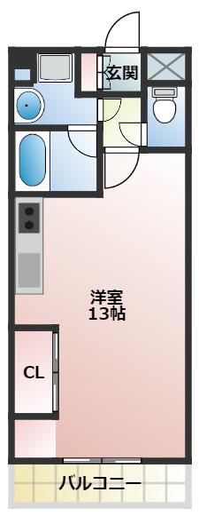 パレスM(ワンルーム/1階)の間取り写真
