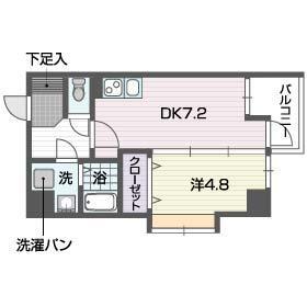 レキシントンスクエア駅南(1DK/4階)の間取り写真