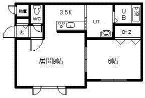 JEUNESSE(1LDK/1階)の間取り写真