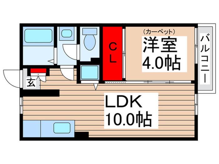 キャトルセゾン大巌寺(1LDK/1階)の間取り写真