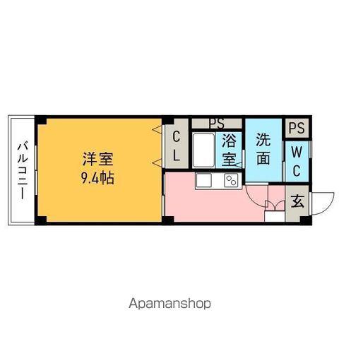 シャトル東新(1K/1階)の間取り写真