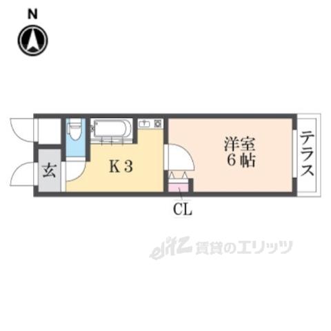 ラポール友愛(1DK/1階)の間取り写真