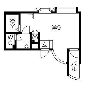 カルム香川II(ワンルーム/1階)の間取り写真