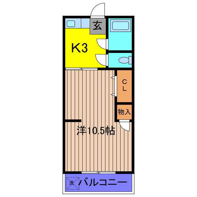 金子コーポ(1K/1階)の間取り写真