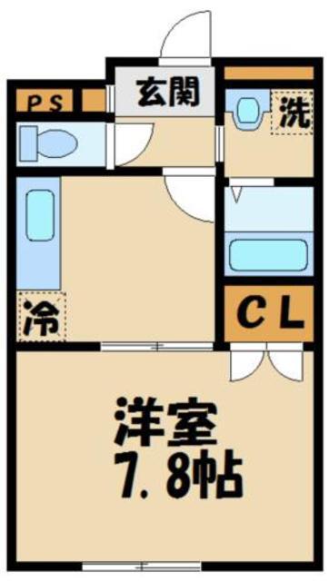 アムール琴II(1K/1階)の間取り写真