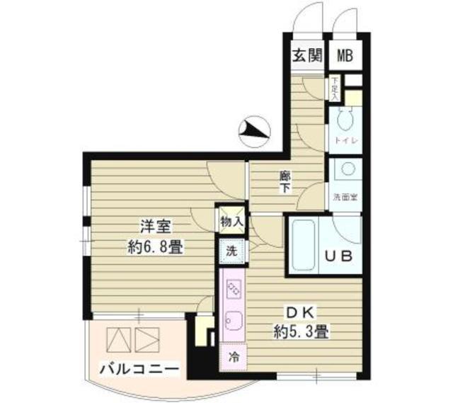 シュロスK・Y北品川(1DK/3階)の間取り写真