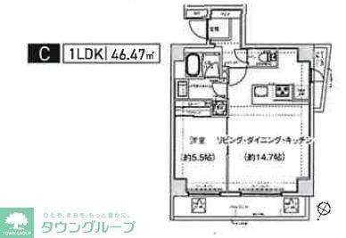 スパシエ幡ヶ谷(1LDK/5階)の間取り写真