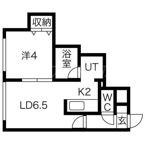 ブランノワール白石駅前(1LDK/3階)の間取り写真