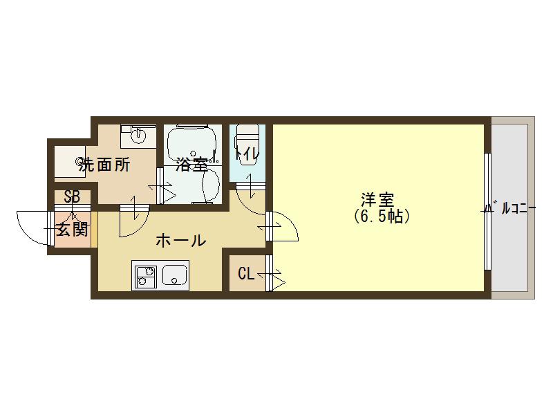 UーRO鶴橋駅前(1K/1階)の間取り写真
