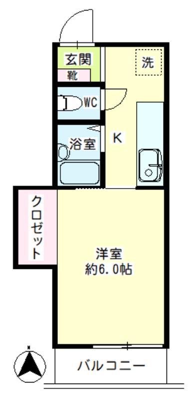 平安コーポラス 14(1DK/1階)の間取り写真