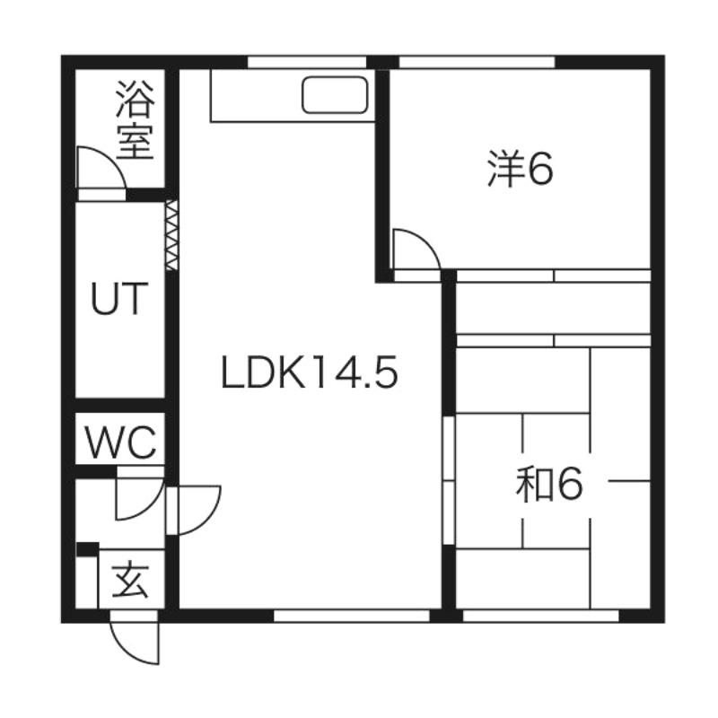 コーポ尾池B(2LDK/2階)の間取り写真