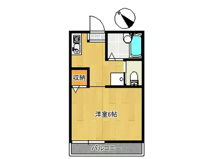 ピノ・フレスコ(1K/1階)の間取り写真