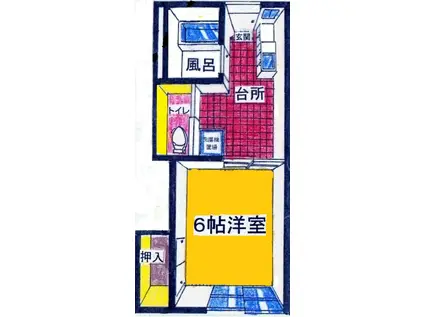 第2コーポ関野(1K/2階)の間取り写真