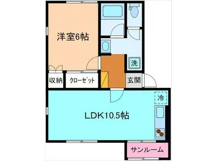 アドレ泉野(1LDK/2階)の間取り写真
