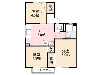 ボヌール香西本町(3DK/2階)の間取り写真
