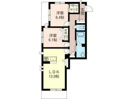 アヴェニール コート(2LDK/3階)の間取り写真