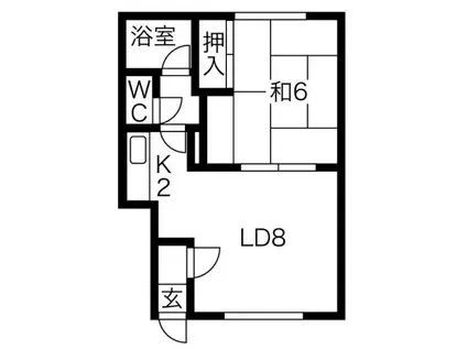 野口マンション(1LDK/2階)の間取り写真