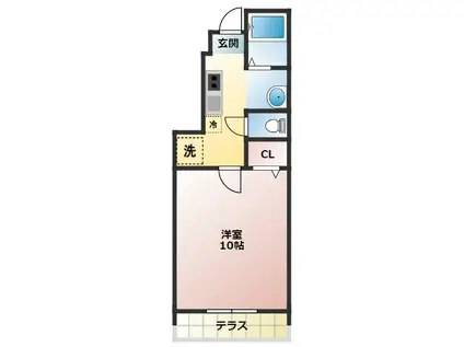 グレース(1K/1階)の間取り写真