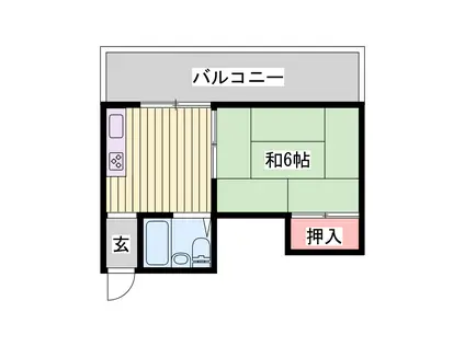 廣瀬マンション(1DK/3階)の間取り写真