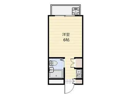ヴィスタ朝霞(ワンルーム/2階)の間取り写真