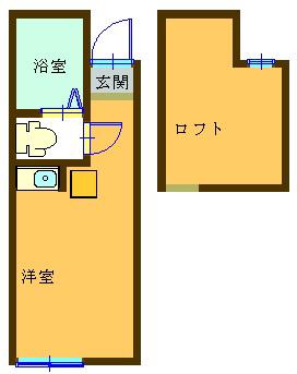 ユナイト神大寺レフォルマの杜(ワンルーム/1階)の間取り写真