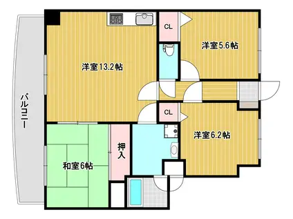 第壱上野マンション(3LDK/3階)の間取り写真