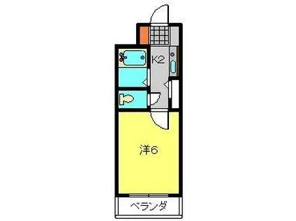ビューハイム・コヤナギ睦(1K/4階)の間取り写真