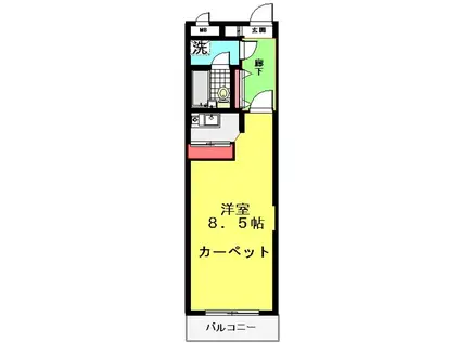 品川大井町スカイレジテル(ワンルーム/3階)の間取り写真