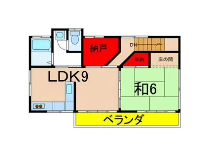 ＪＲ飯田線 下山村駅 徒歩10分 2階建 築32年(1LDK/2階)の間取り写真