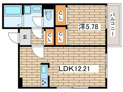 ALEGRIA鎌倉大町(1LDK/2階)の間取り写真