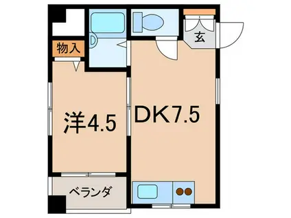 長谷川ビル(1DK/3階)の間取り写真