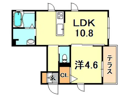 シャーメゾンさくら(1LDK/1階)の間取り写真