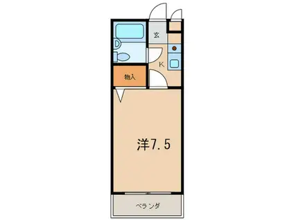 コスミック(1K/3階)の間取り写真