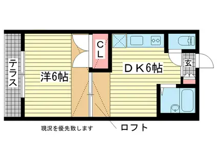 CARANDACHE(1DK/1階)の間取り写真