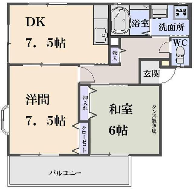 エポック(2DK/3階)の間取り写真
