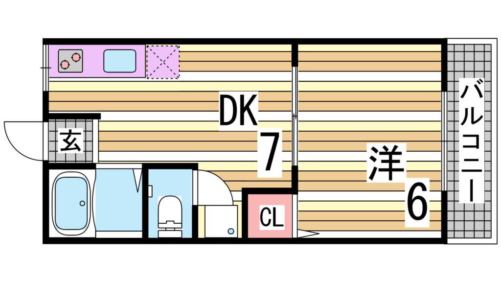アンシャンテ(1DK/2階)の間取り写真
