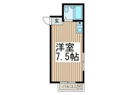 パルファン南浦和(ワンルーム/2階)の間取り写真