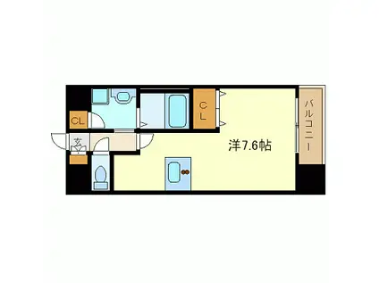 プレサンス名古屋STATION(1K/3階)の間取り写真