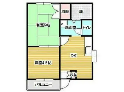 EXCEL富士見(2DK/1階)の間取り写真