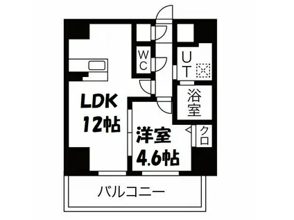 プレミアム大須(1LDK/7階)の間取り写真