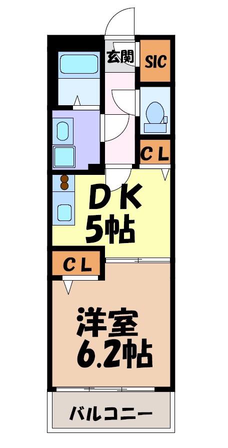 WILLDO 太閤通(1DK/8階)の間取り写真