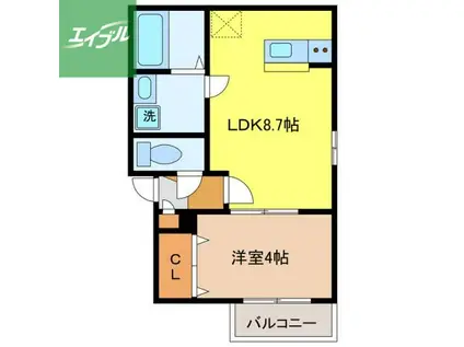 HALE KULANI KIYAMA(1LDK/1階)の間取り写真