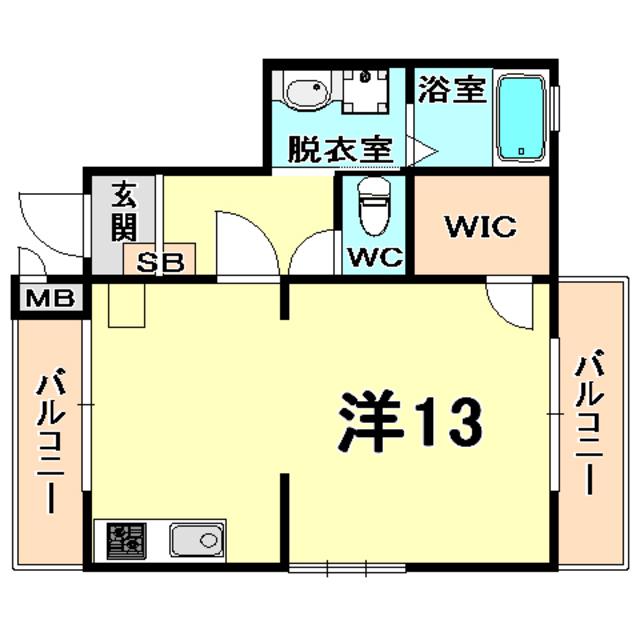 ワンズ・ガーデン(ワンルーム/2階)の間取り写真