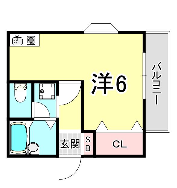 カーアンドヒロ(ワンルーム/2階)の間取り写真