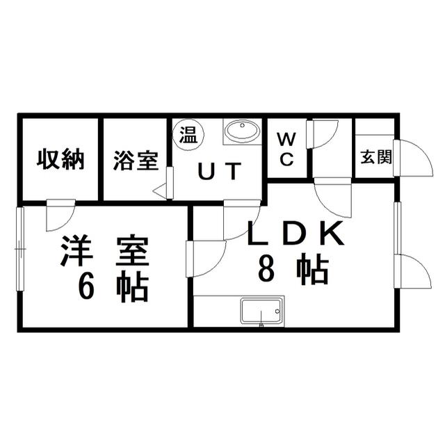 ハイツハゴロモ(1LDK/1階)の間取り写真